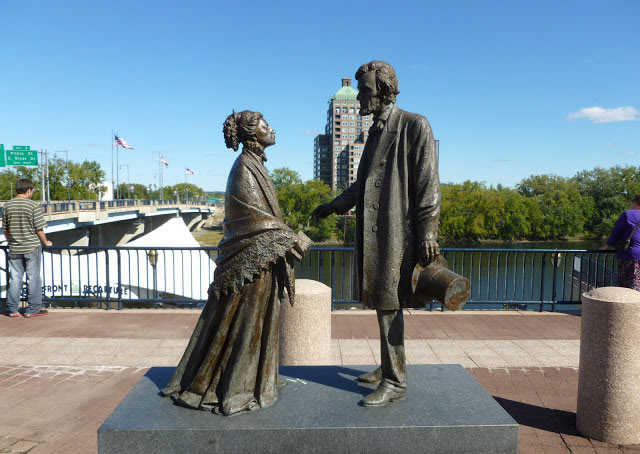 Harriet Beecher Stowe and President Abraham Lincoln